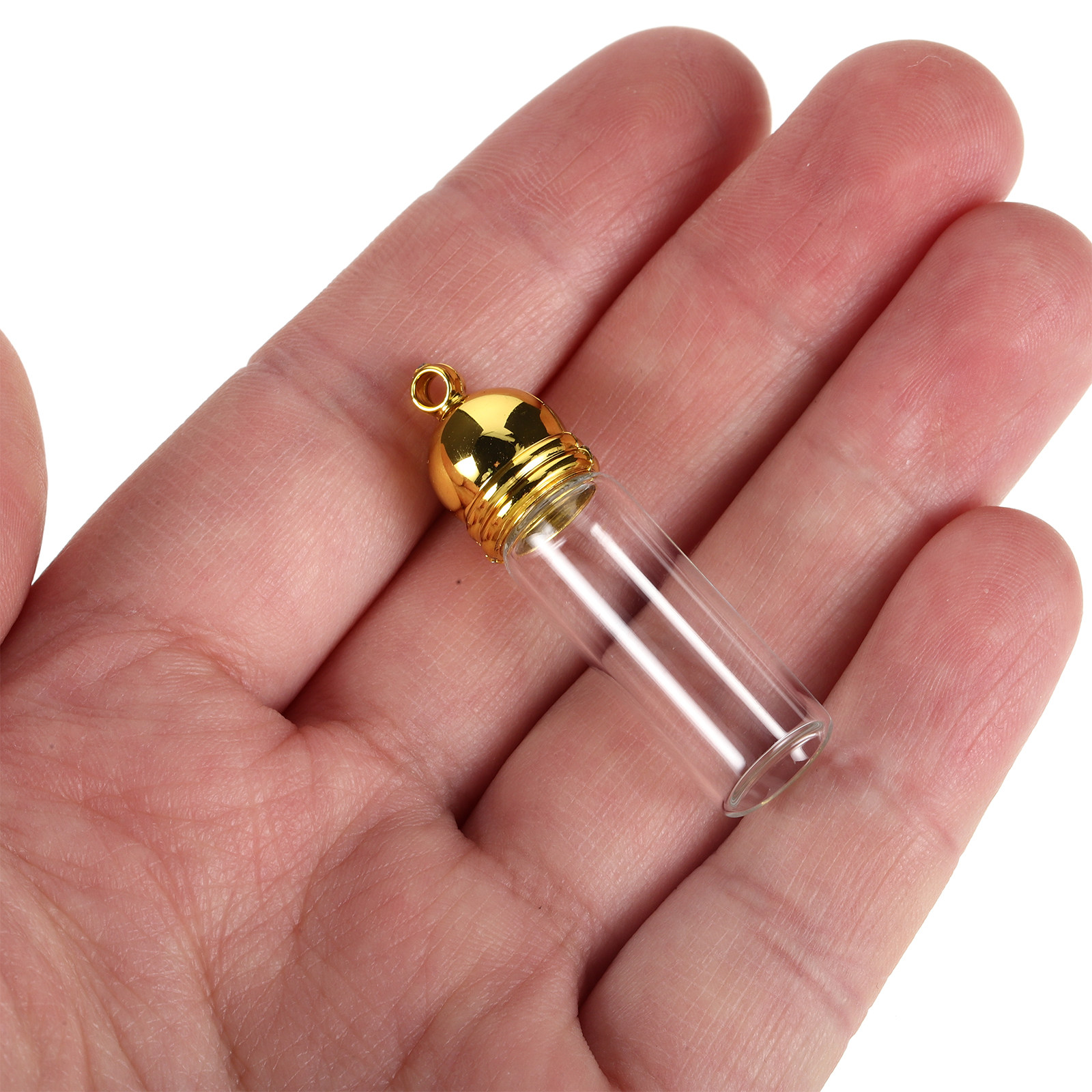 Perfume Refill Bottle - 12 Stück Miniatur-Glasflaschen-Anhänger, Parfümflaschen-Charm, Schmuck-Deko, nachfüllbare