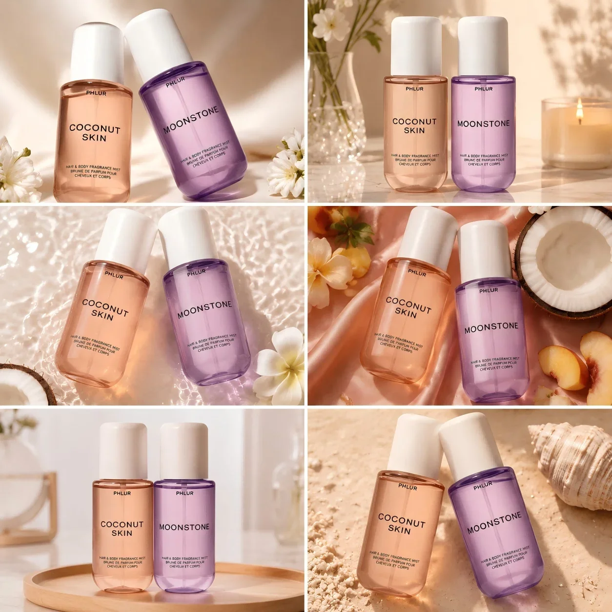 Perfume Fragrances - PHLUR Kokosnuss-Haut- & Mondstein-Haar- und Körperduft-Set,
