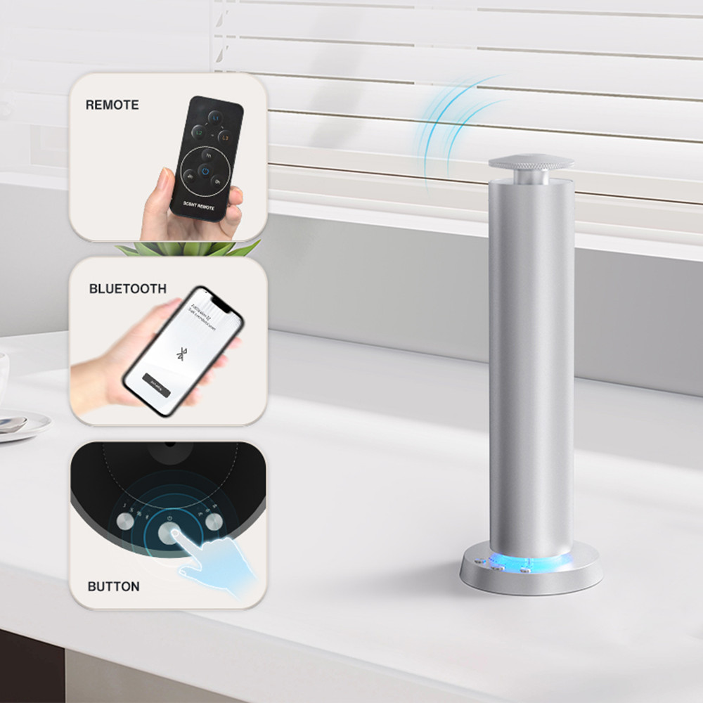 Perfume Aroma Fragrance - Bluetooth-Aroma-Diffusor für Zuhause, Batteriebetrieben, Metallgehäuse, Lufterfrischer